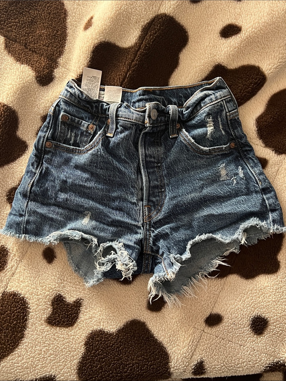 Levi's Distressed Blue Denim Cutoff Shorts
